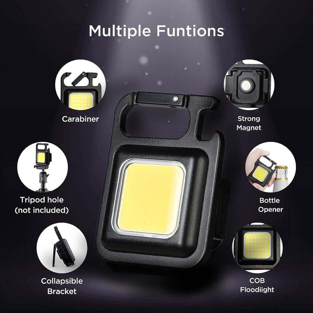 Small Led Flashlight Cob Mini Light Handheld Flashlights 800 Lumens 4 Modes Rechargeable Super Bright Keychain Light For Outdoor Emergency Camping Running Hiking Hurricane Supplies, 800 Lumen