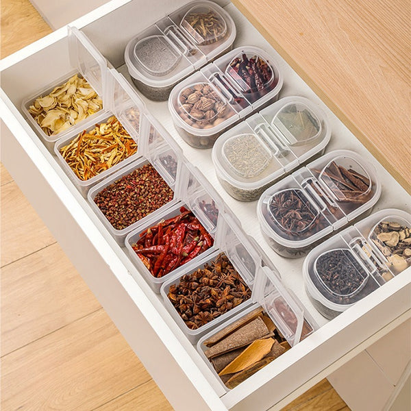 2-Way Transparent Food Storage Container Box – Airtight Fridge Organizer for Snacks, Dry Fruits, and Outdoor Food Storage (Pack of 1)