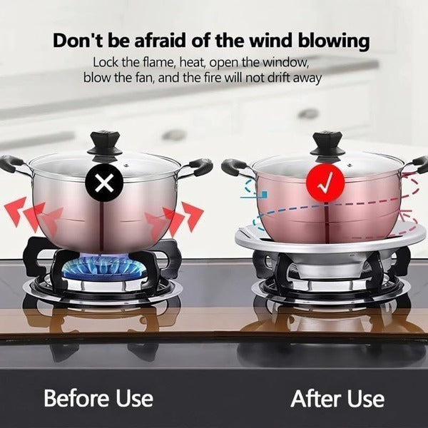 Gas Saver Burner Stand - Windproof Energy-Saving Stove Stand & Burner Protector for Indian Gas