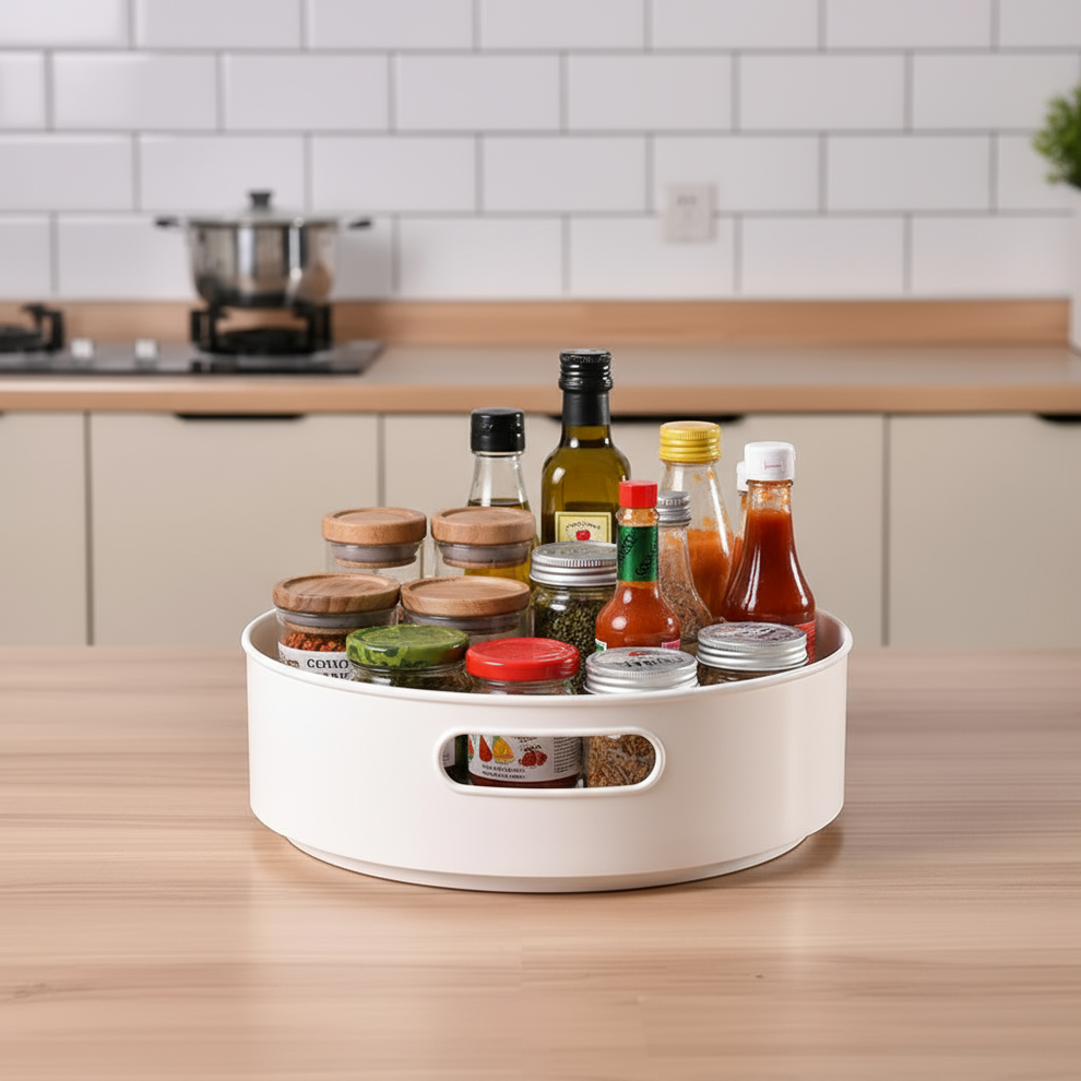 360° Rotating Multipurpose Tray Organizer –Kitchen, Bathroom & Desk Storage Tray (Pack of 1)