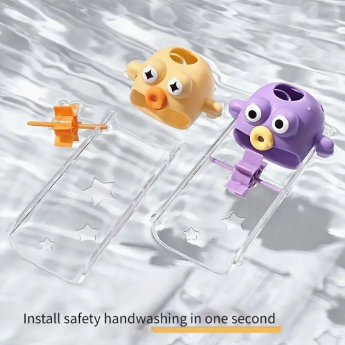 Cute Animal Faucet Extender-Soft Silicone Water Diverter for Easy Hand Washing (Random color-Pack of 1)