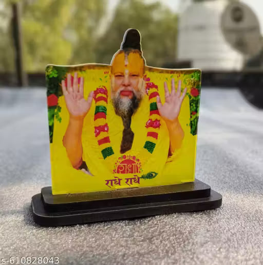 Premanand maharajji Car desk Frame Plastic and glass