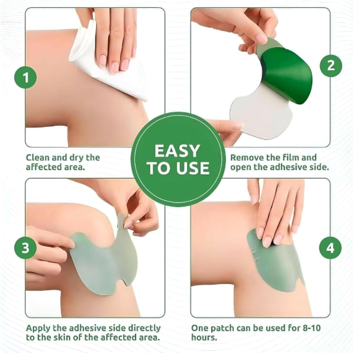 Herbal Knee Pain Relief Patch – Natural Chinese Heating Plaster for Joint, Arthritis, Back & Muscle Pain – Fast Relief Knee Patch (Pack of 10)