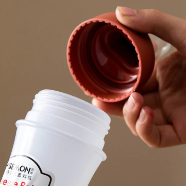 5 Hole Squeeze Sauce Bottle (280ML) – Portable Plastic Condiment Dispenser with Lid | Buy 1 Get 1 Free | Multi-Hole Sauce & Dressing Bottle for Kitchen