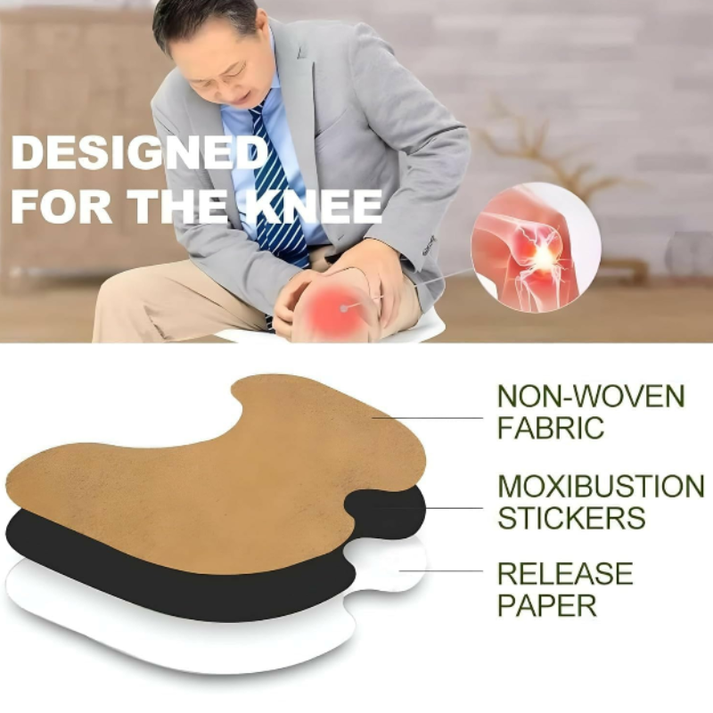 Herbal Knee Pain Relief Patch – Natural Chinese Heating Plaster for Joint, Arthritis, Back & Muscle Pain – Fast Relief Knee Patch (Pack of 10)