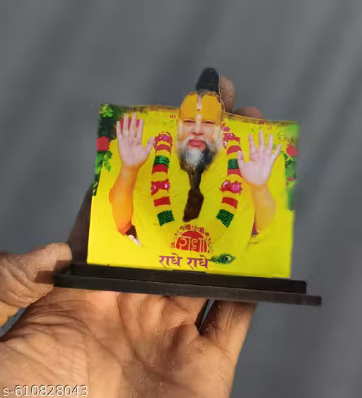 Premanand maharajji Car desk Frame Plastic and glass